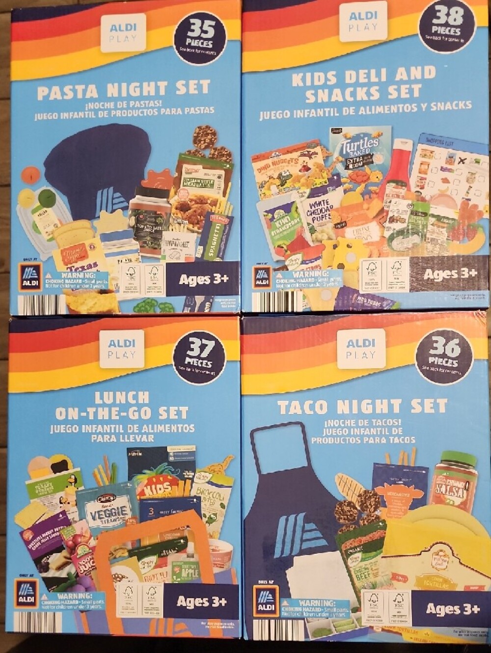 Aldi play food Sets. complete set of 4